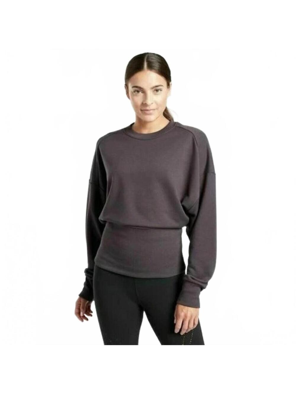 Athleta Potrero‎ Sweatshirt Shale Dolman Pullover Top Gray Women's Size Small